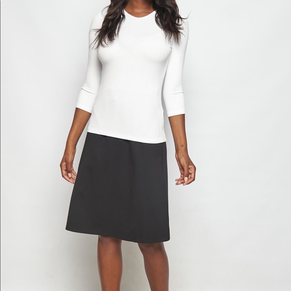 Ribbed 3/4 sleeve fitted tshirt